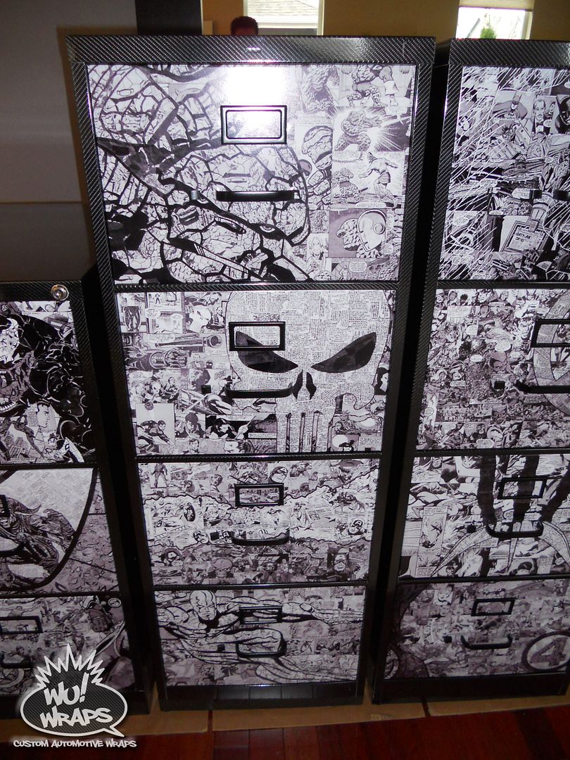 COMIC BOOK FILING CUSTOM CARBON PRINT Vinyl Wrap Wu
